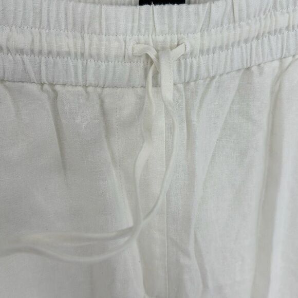 NWT J. Crew Womens White Linen-Cotton Blend Drawstring Straight leg Pant Size T2 - Picture 9 of 11